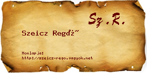 Szeicz Regő névjegykártya
